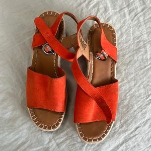 Orange platform shoes